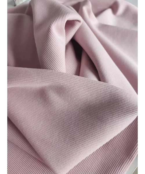 Ściągacz bawełniany prążek do wykończenia bluzy - pudrowy róż